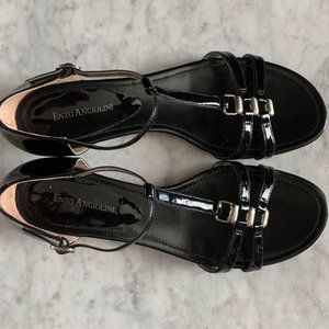 New / Never Worn Enzo Angiolini Black Patent Sandals - Size 9.5
